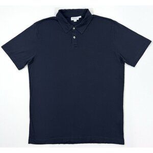 Sunspel Mens Classic Jersey Polo Shirt Sz Medium Navy Blue England Preppy